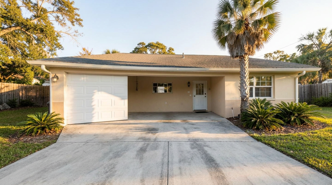 After: the same Florida driveway completely clean and empty